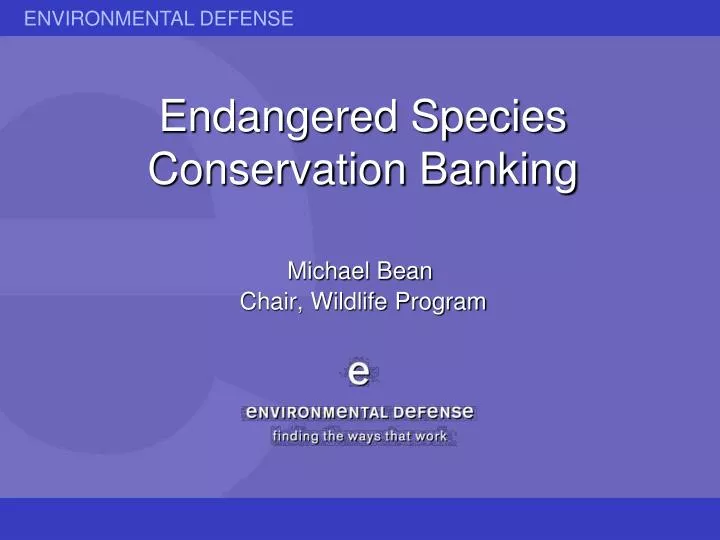 endangered species conservation banking