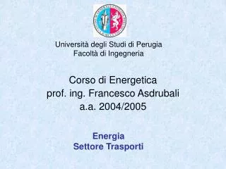 corso di energetica prof ing francesco asdrubali a a 2004 2005