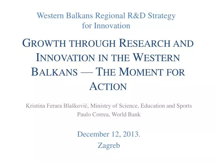 growth through research and innovation in the western balkans the moment for action