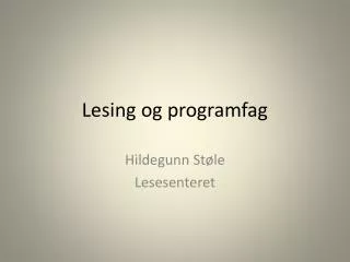 lesing og programfag
