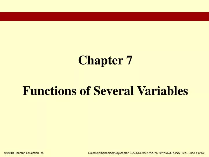 chapter 7 functions of several variables