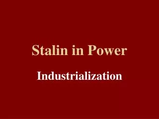 Stalin in Power