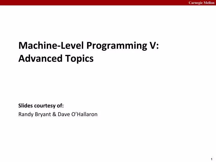 machine level programming v advanced topics