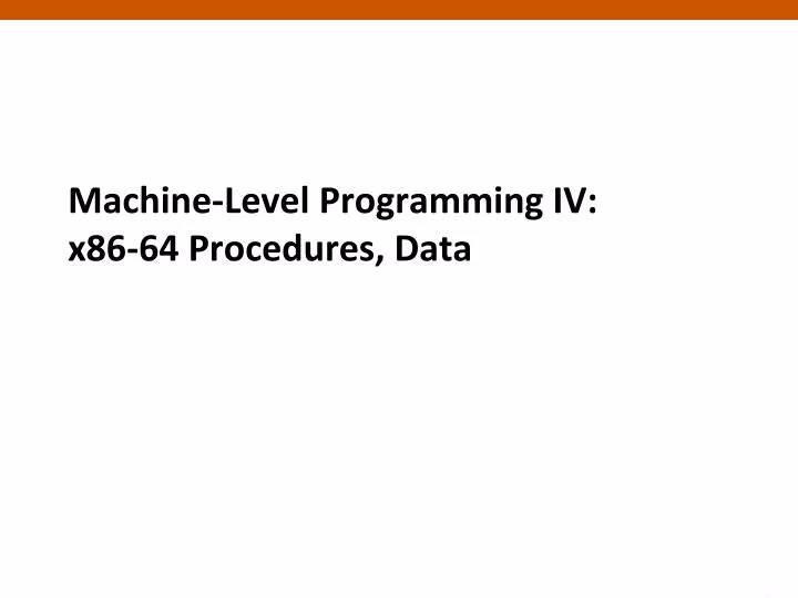 machine level programming iv x86 64 procedures data