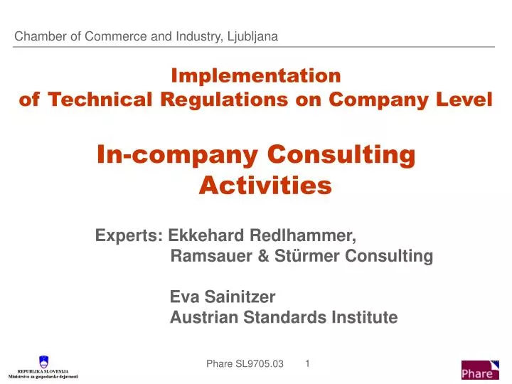 implementation of technical regulations on company level