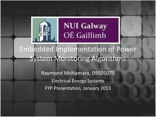 Embedded Implementation of Power System Monitoring Algorithms