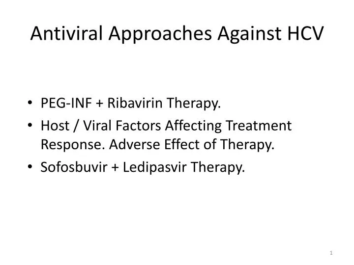 antiviral approaches against hcv