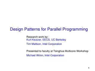 Design Patterns for Parallel Programming