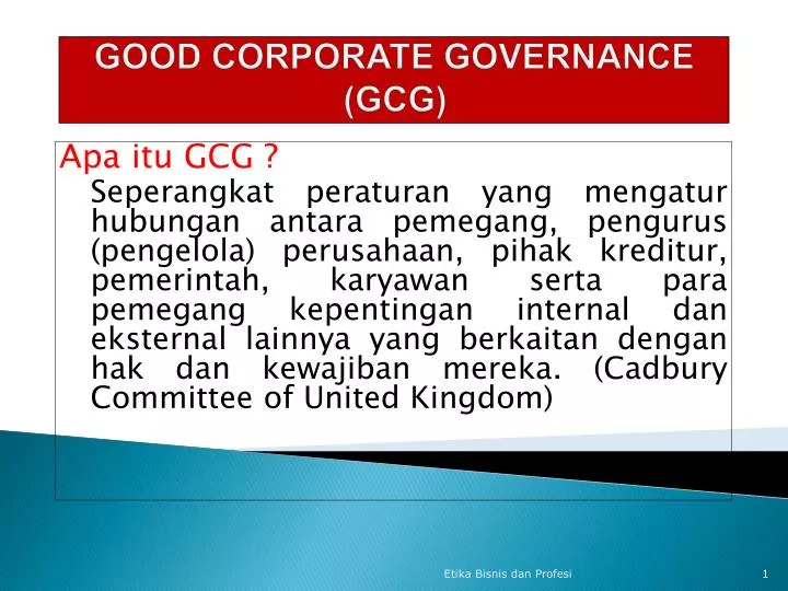 good corporate governance gcg