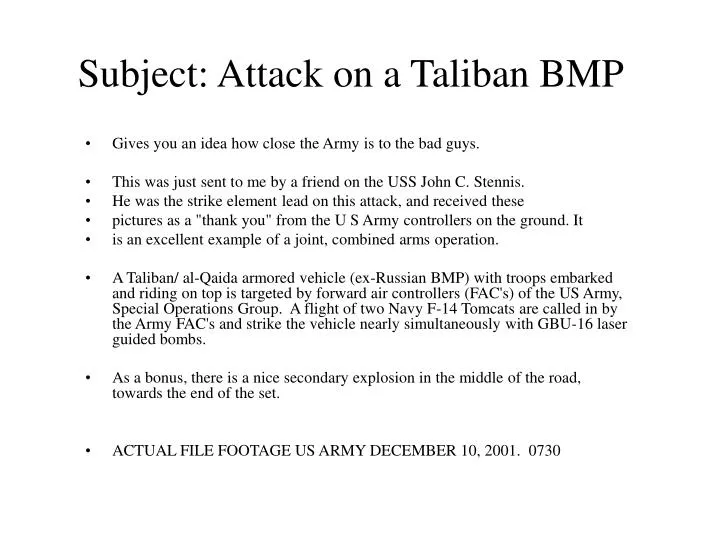 subject attack on a taliban bmp