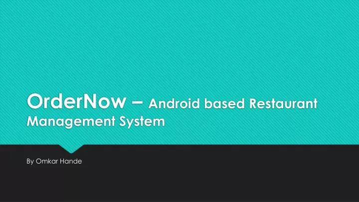 ordernow android based restaurant m anagement system