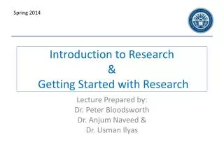 Introduction to Research &amp; Getting Started with Research