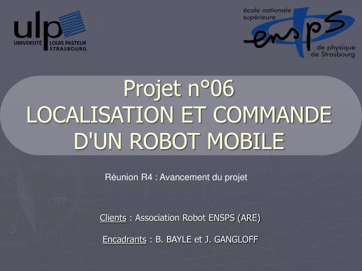 projet n 06 localisation et commande d un robot mobile