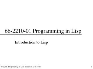 66 2210 01 programming in lisp