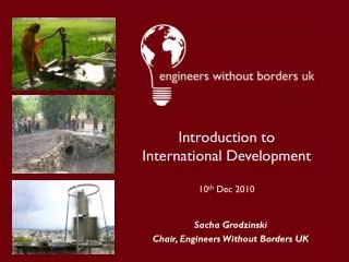 Sacha Grodzinski Chair, Engineers Without Borders UK