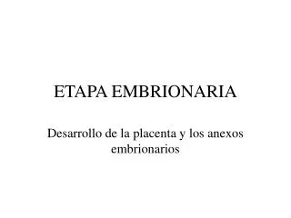 etapa embrionaria