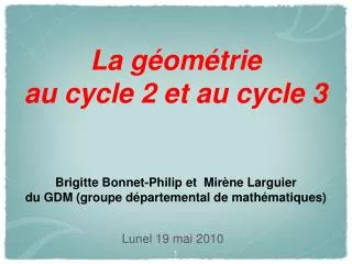 la g om trie au cycle 2 et au cycle 3