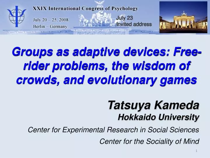 groups as adaptive devices free rider problems the wisdom of crowds and evolutionary games