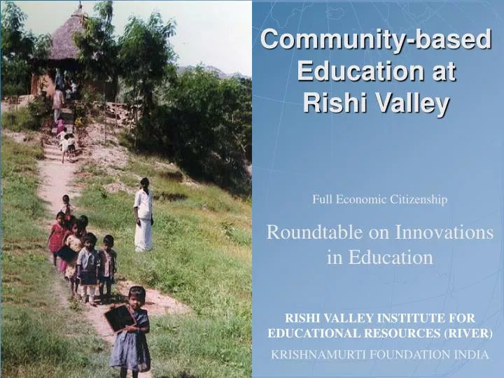 community based education at rishi valley