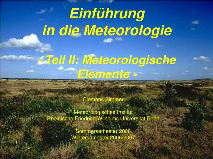 einf hrung in die meteorologie teil ii meteorologische elemente