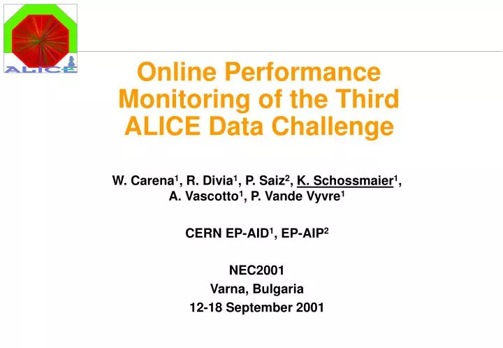 online performance monitoring of the third alice data challenge