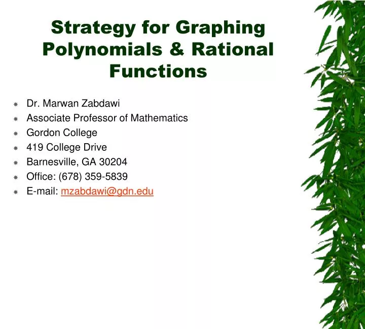 strategy for graphing polynomials rational functions