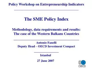 Policy Workshop on Entrepreneurship Indicators ____________________________________