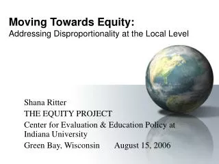 Moving Towards Equity: Addressing Disproportionality at the Local Level