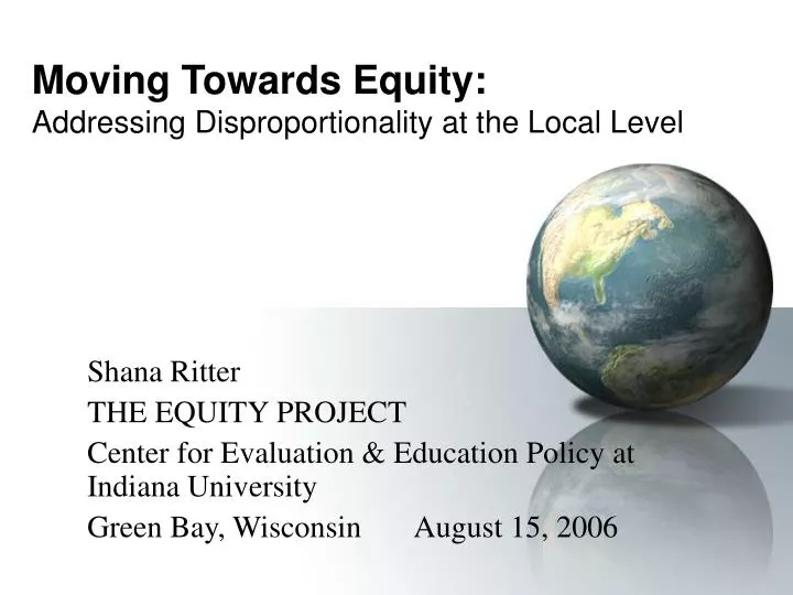 moving towards equity addressing disproportionality at the local level