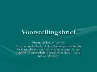 Voorstellingsbrief