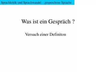 was ist ein gespr ch