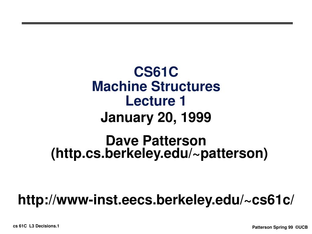 PPT - CS61C Machine Structures Lecture 1 PowerPoint Presentation, free ...