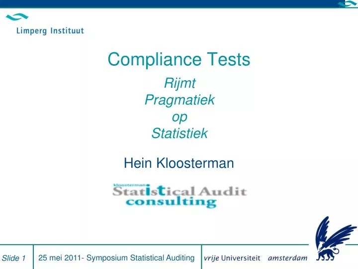 compliance tests rijmt pragmatiek op statistiek