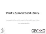 Direct-to-Consumer Genetic Testing - slide 1