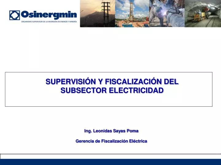 supervisi n y fiscalizaci n del subsector electricidad