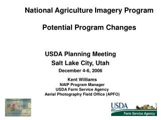 national agriculture imagery program potential program changes