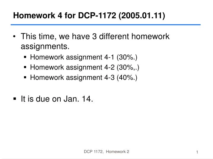 homework 4 for dcp 1172 2005 01 11
