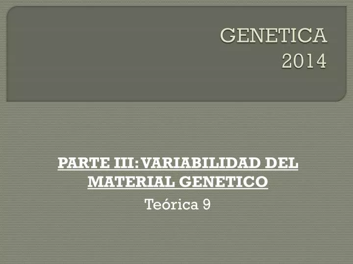 genetica 2014