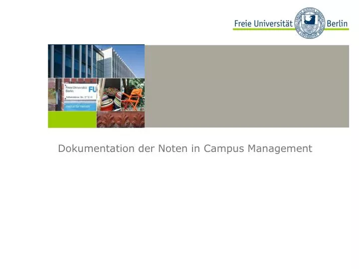 dokumentation der noten in campus management