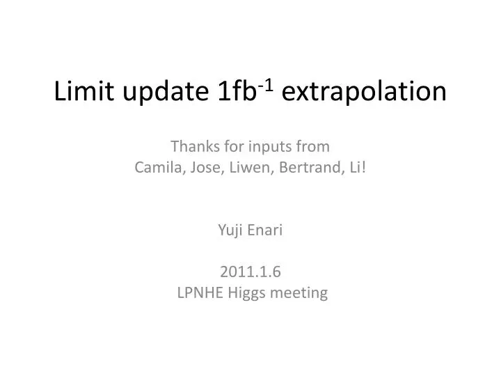 limit update 1fb 1 extrapolation