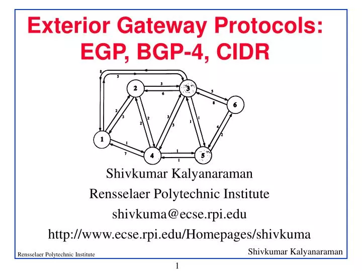 exterior gateway protocols egp bgp 4 cidr