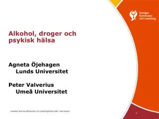 alkohol droger och psykisk h lsa