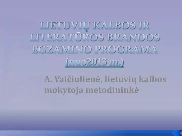lietuvi kalbos ir literat ros brandos egzamino programa nuo2013 m