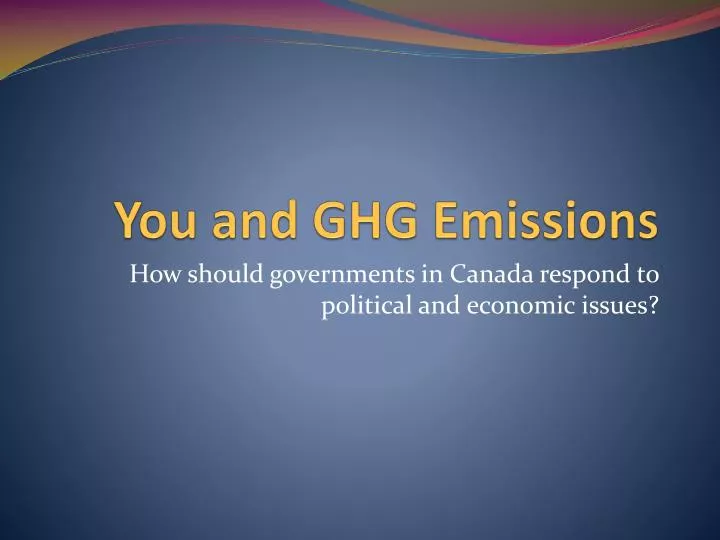 you and ghg emissions