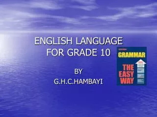 english language for grade 10