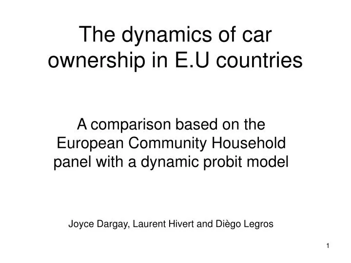 the dynamics of car ownership in e u countries