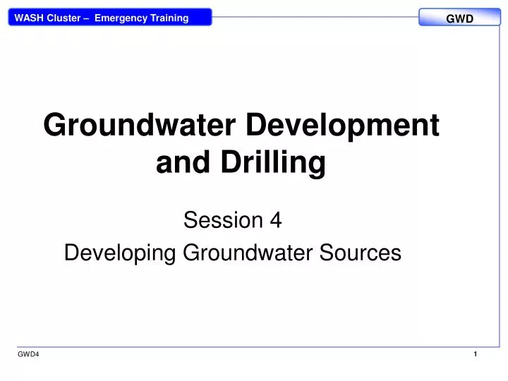 groundwater development and drilling