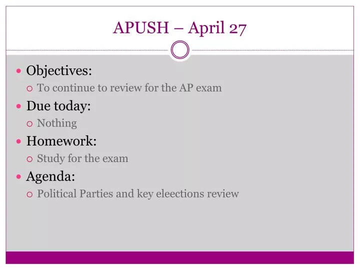 apush april 27