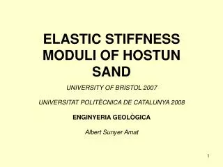 elastic stiffness moduli of hostun sand