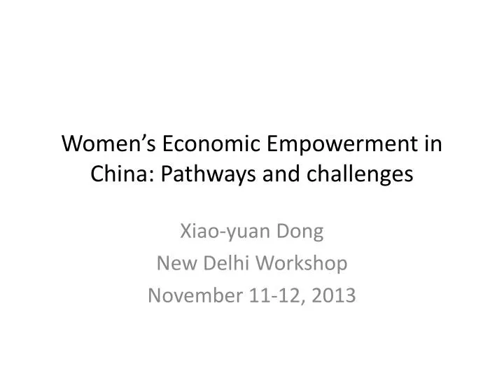 women s economic empowerment in china pathways and challenges